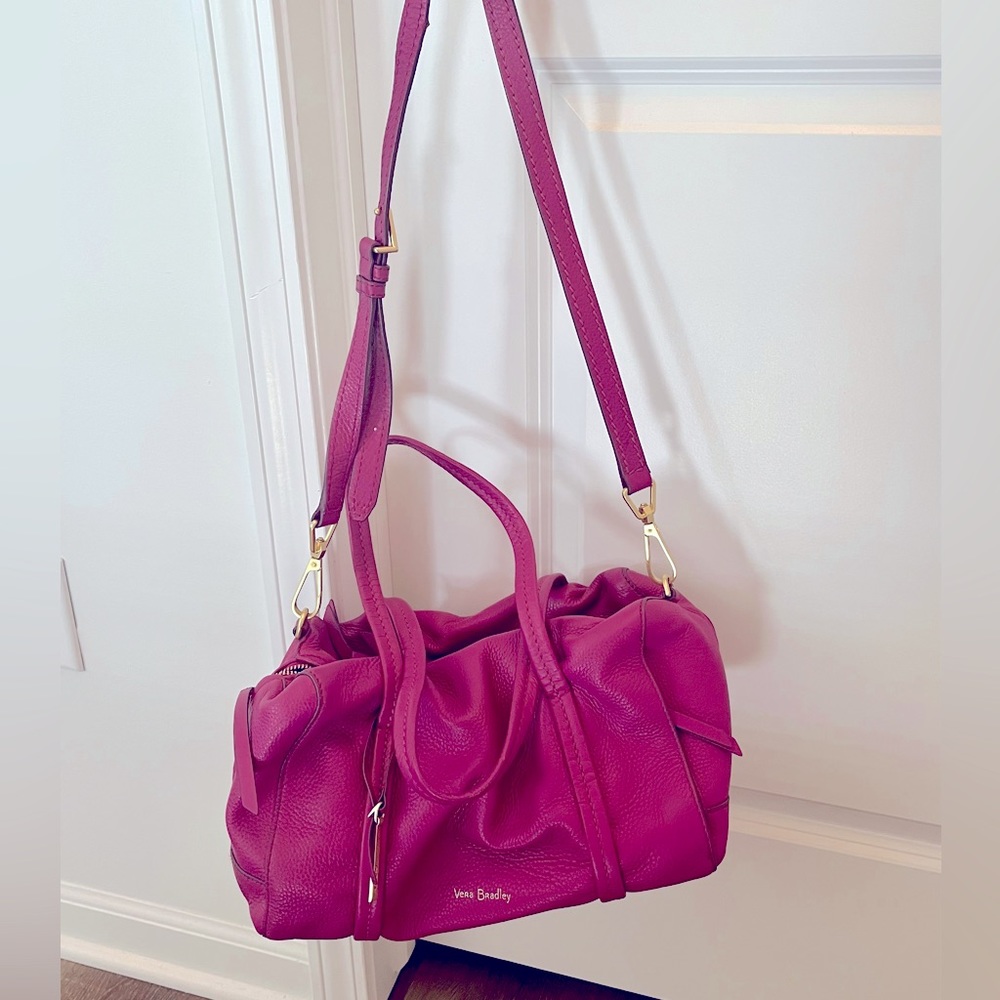 Vera Bradley Mallory Leather Satchel - Wild Berry